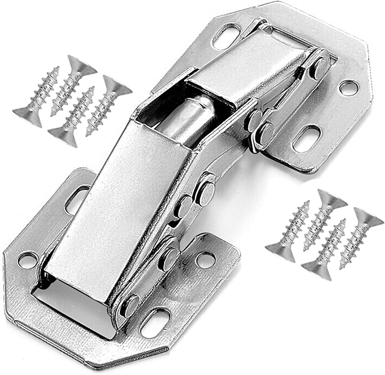 LOUIKAY 8 x Aufschraubscharniere mit Feder, Öffnungswinkel 90 ...